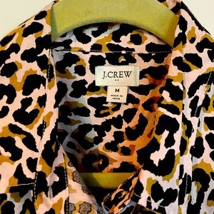 J Crew long sleeved blouse nwot. Animal print.